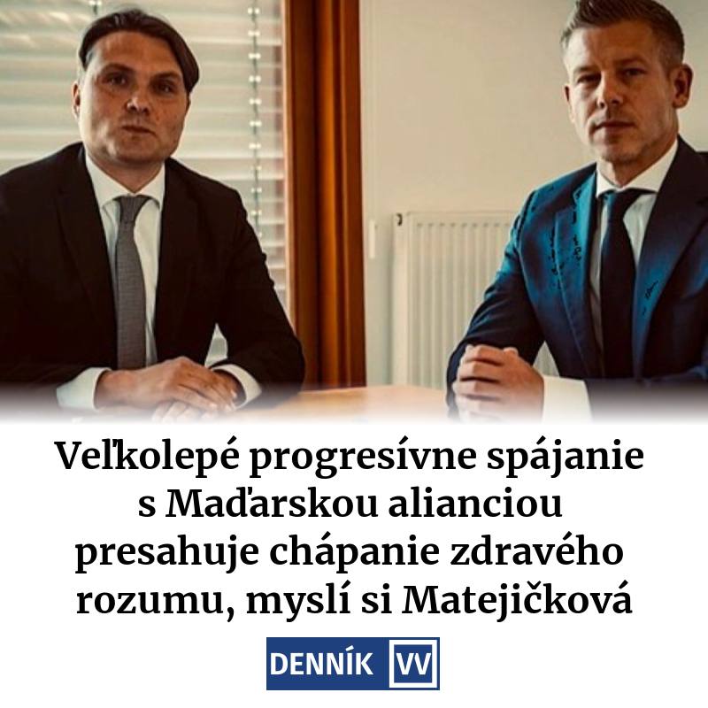 Veľkolepé progresívne spájanie s Maďarskou alianciou presahuje chápanie zdravého rozumu, myslí si Matejičková